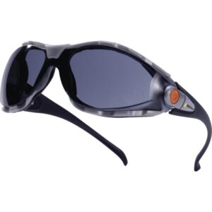 Delta Plus PACAYA SMOKE Smoked-lens safety glasses with removable foam protection for intensive use