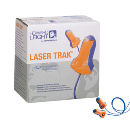 3301167 Howard Leight Laser Trak Detectable Foam Ear Plugs Box 100 Pairs