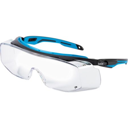Bolle TRYON OTG - Clear (TRYOTGPSI) Anti Fog Coverspec  extendable & adjustable PC/TPR temples EN166