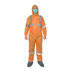 Chemsplash Type 5/6 SMS 55GSM Coverall with Hood and Hi-Vis - Style No. 2526 Due In April 25 or similar alternative available now