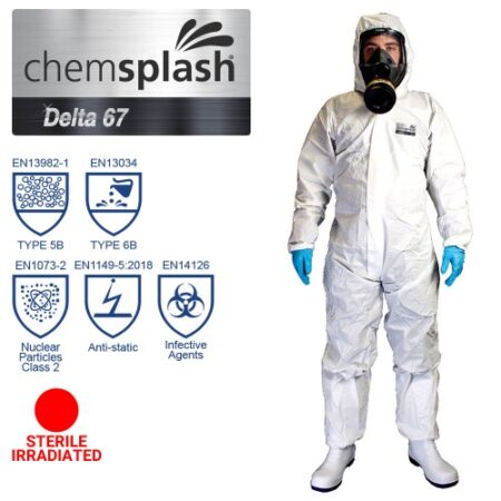 Chemsplash Delta 67 Coverall Type 5B/6B (Sterile Irradiated) - Style No. 2766
