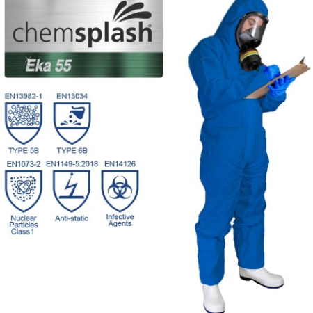 EKA55 - Laminated Coverall Type 5B/6B - Blue