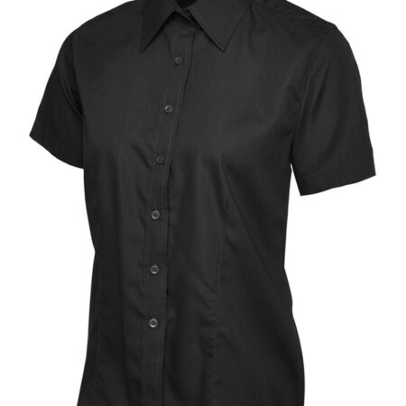 UC712 Ladies Poplin Half Sleeve Shirt Tailored Fit with Rounded Hem 65% Polyester 35% Cotton Poplin - Image 2