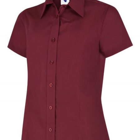 UC712 Ladies Poplin Half Sleeve Shirt Tailored Fit with Rounded Hem 65% Polyester 35% Cotton Poplin - Image 3