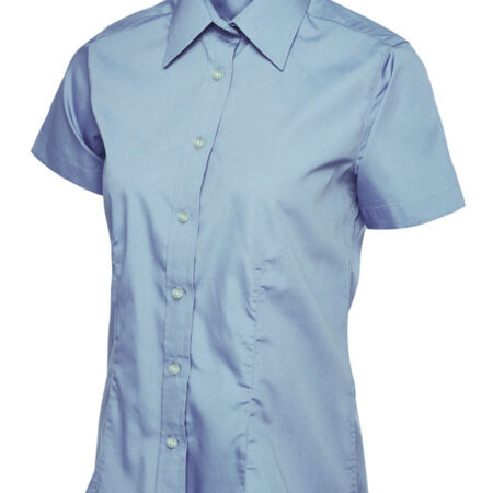 UC712 Ladies Poplin Half Sleeve Shirt Tailored Fit with Rounded Hem 65% Polyester 35% Cotton Poplin - Image 4