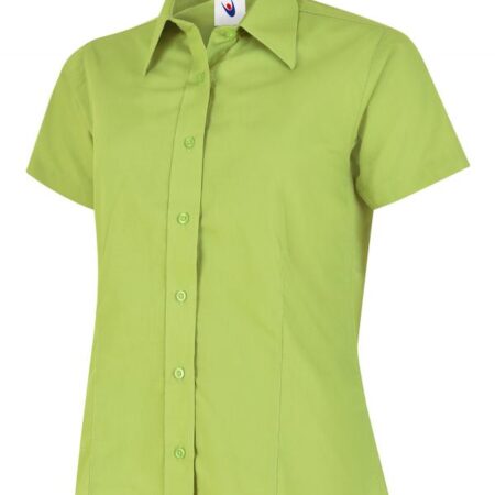 UC712 Ladies Poplin Half Sleeve Shirt Tailored Fit with Rounded Hem 65% Polyester 35% Cotton Poplin - Image 5