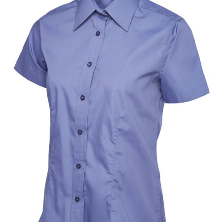 UC712 Ladies Poplin Half Sleeve Shirt Tailored Fit with Rounded Hem 65% Polyester 35% Cotton Poplin - Image 6