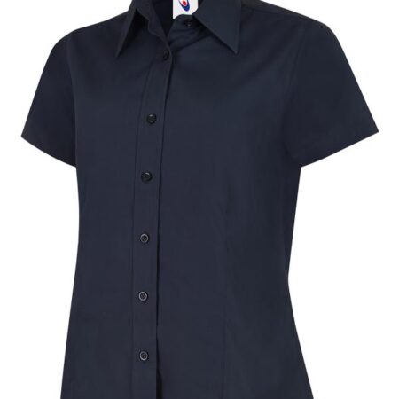 UC712 Ladies Poplin Half Sleeve Shirt Tailored Fit with Rounded Hem 65% Polyester 35% Cotton Poplin - Image 7