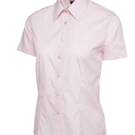 UC712 Ladies Poplin Half Sleeve Shirt Tailored Fit with Rounded Hem 65% Polyester 35% Cotton Poplin - Image 8