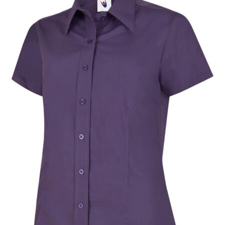 UC712 Ladies Poplin Half Sleeve Shirt Tailored Fit with Rounded Hem 65% Polyester 35% Cotton Poplin - Image 9