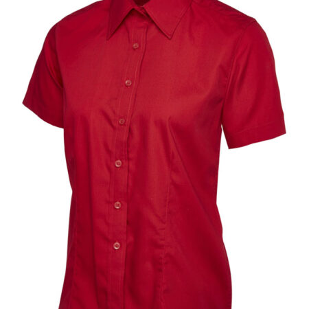 UC712 Ladies Poplin Half Sleeve Shirt Tailored Fit with Rounded Hem 65% Polyester 35% Cotton Poplin - Image 10