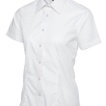 UC712 Ladies Poplin Half Sleeve Shirt Tailored Fit with Rounded Hem 65% Polyester 35% Cotton Poplin - Image 11