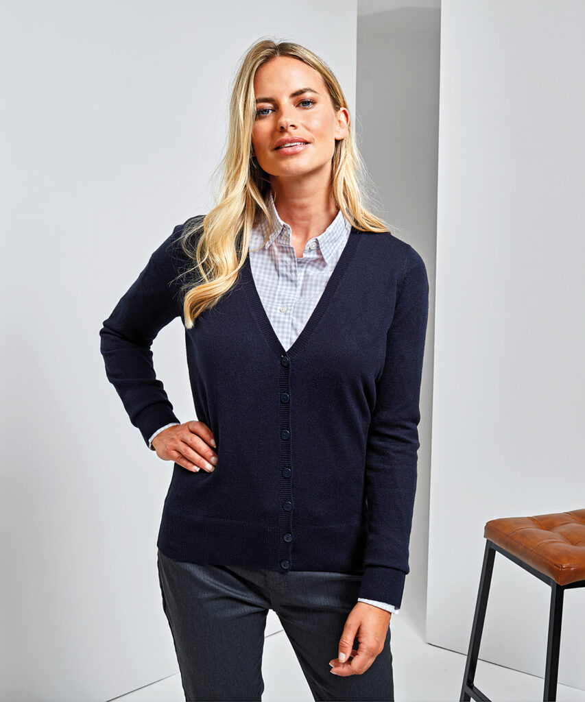 PR402 Women's 'essential' acrylic cardigan Fabric100% Acrylic Weight 12 Gauge. A simple easy wearing cardigan for ladies