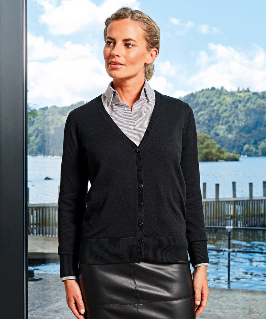 PR697 Women's button-through knitted cardigan Fabric 55% Cotton 45% Acrylic Weight 12 Gauge