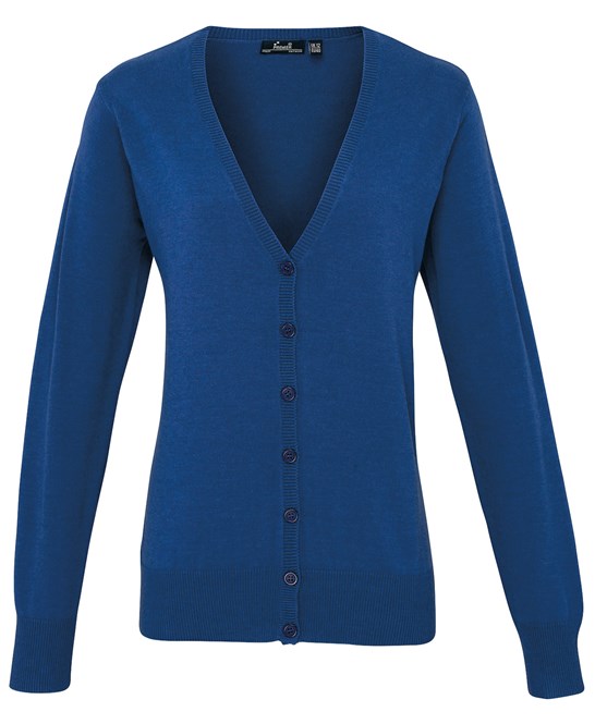 PR697 Women's button-through knitted cardigan Fabric 55% Cotton 45% Acrylic Weight 12 Gauge
