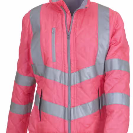 YOKO Hi-Vis Pink Women's Kensington Jacket With Fleece Lining - 340 GSM - YO-HVW706-PINK