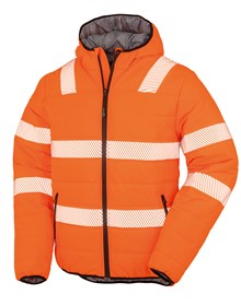 Recycled ripstop hooded padded safety jacket-Segmented tape - Image 4