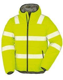 Recycled ripstop hooded padded safety jacket-Segmented tape - Image 3