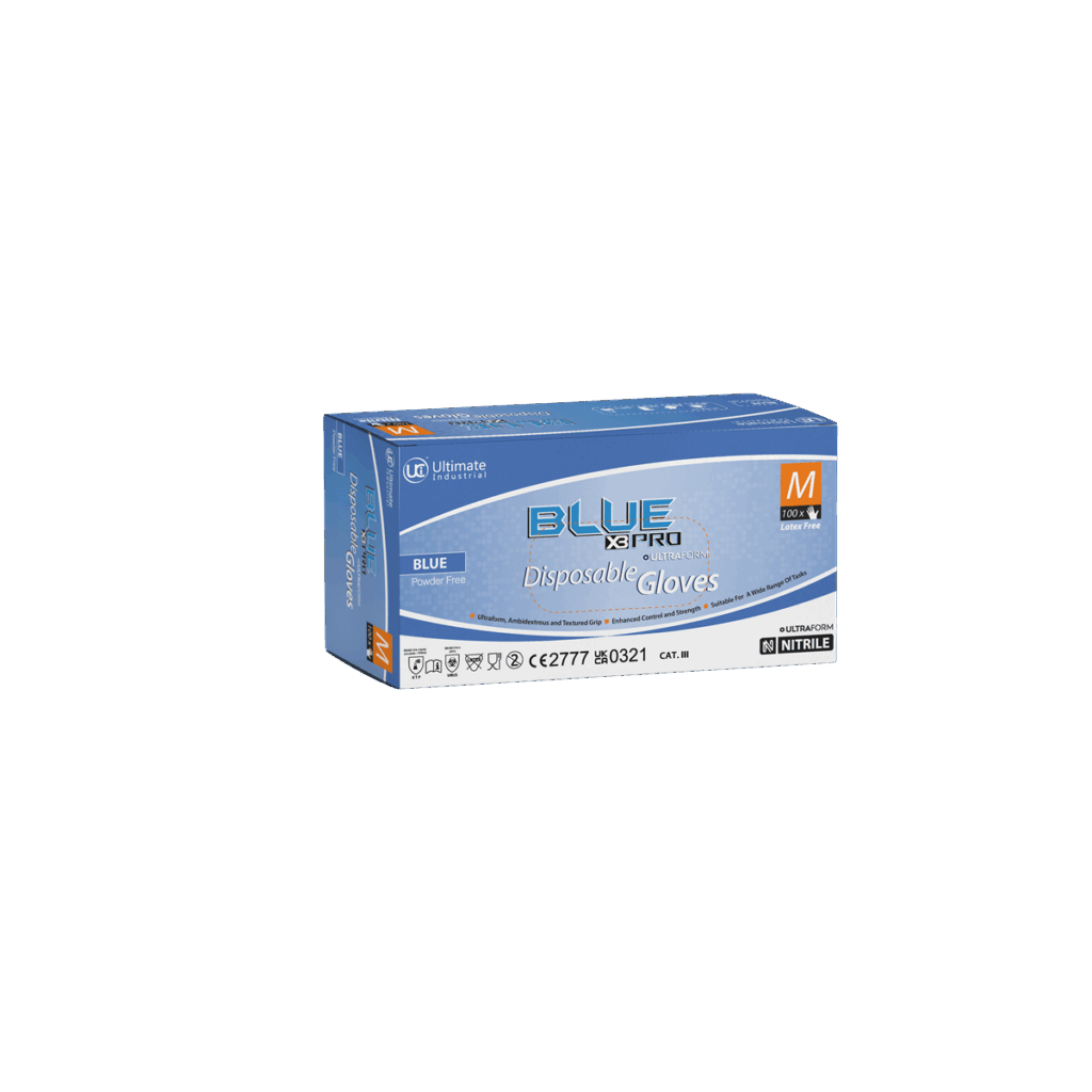 DG-BluePro™-X3 -5 Mil Nitrile greater Chemical & Tear Resistance to standard 3 Mil gloves