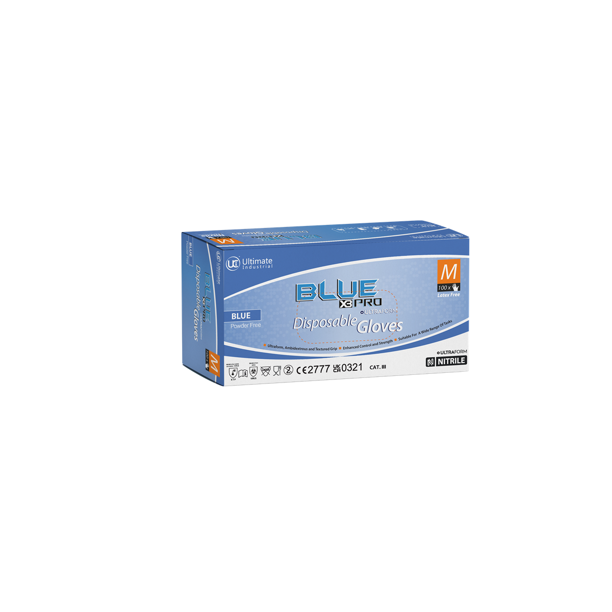 DG-BluePro™-X3 -5 Mil Nitrile greater Chemical & Tear Resistance to standard 3 Mil gloves - Image 2