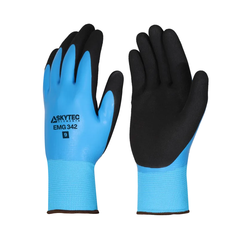 EMG342 SKYTEC ELEMENTS Water Repellent Fully-Coated Dual Latex Grip Glove £1.75/Pair sold in packs of 10