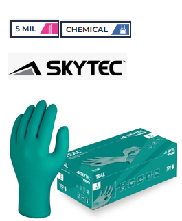 SKYTEAL Skytec Disposable Nitrile Glove (Box of 100) Greater chemical and puncture resistance than normal nitrile Sold in 10 Box