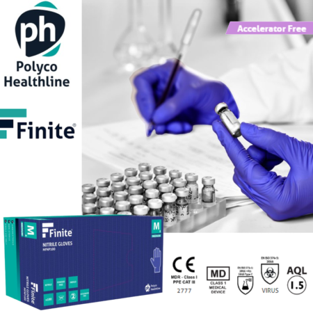 MFNP100 Powder Free Accelerator Free Indigo Nitrile Gloves of 100 Sold in Boxes