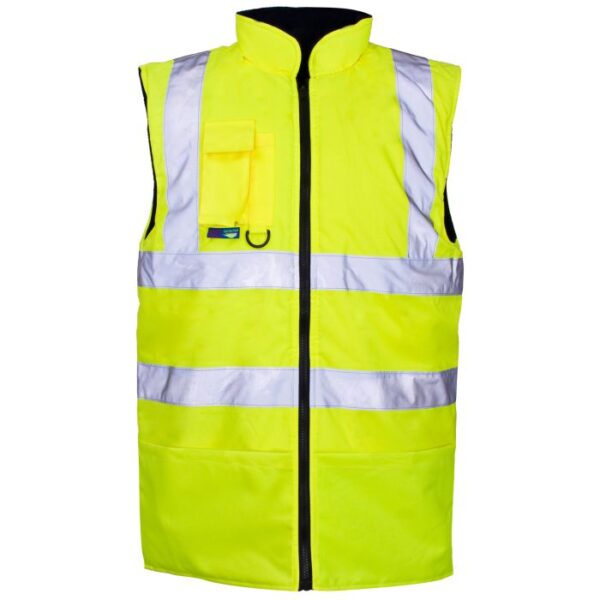 Supertouch Hi Vis Yellow Reversible Bodywarmer 36741 Yellow/Navy