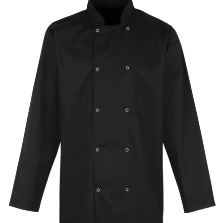 CCJ2 CHEF'S JACKET: UNISEX LONG SLEEVE - BLACK OR WHITE
