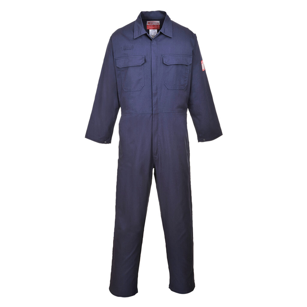 FR38 - Bizflame Work FR Coverall Navy EN ISO 11612 A1+A2, B1, C1, E3, F1 EN ISO 11611 Class 1 A1+A2 EN 1149 -5