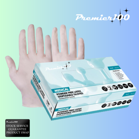 NM-100-LTX  - Latex Powder-free Disposable Gloves Box of 100 Medical Grade AQL 1.5