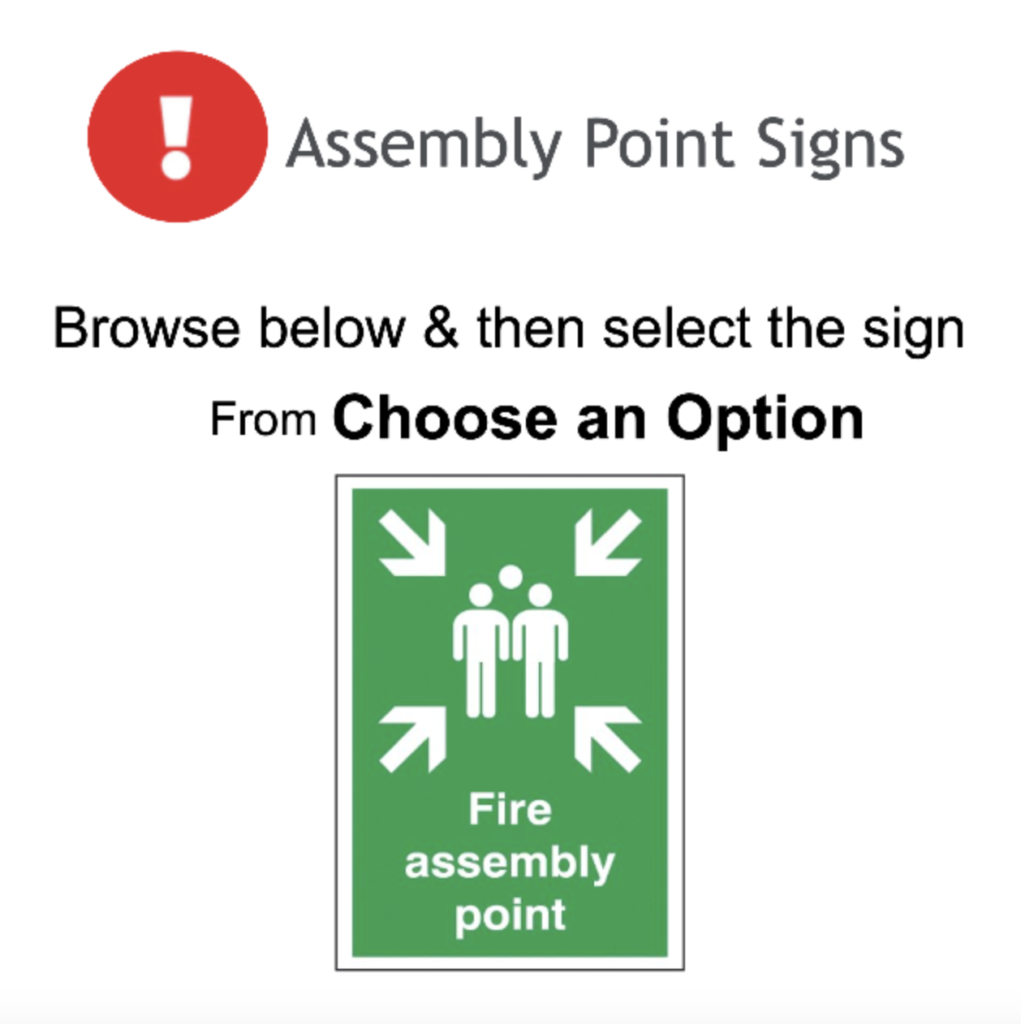Page 11 Assembly Point Signs Adhesive