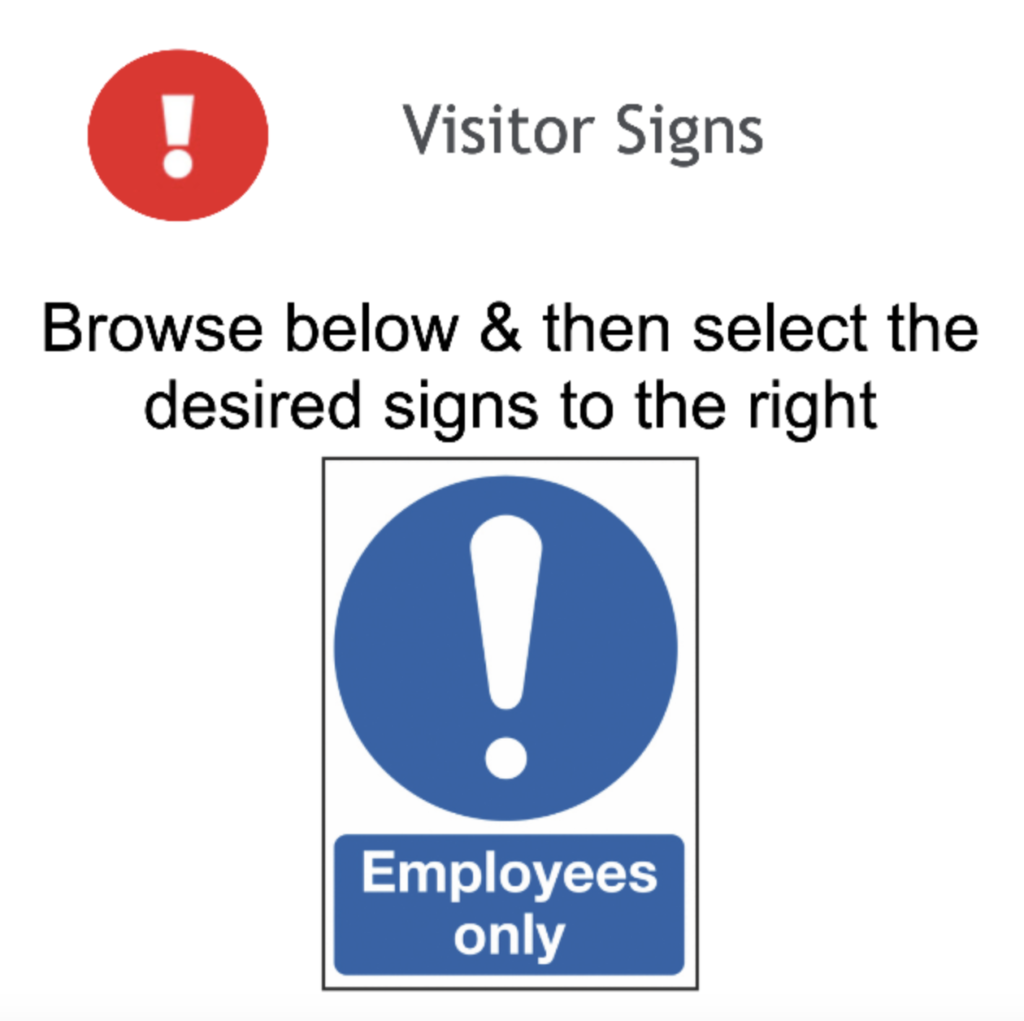 Page 27 Visitor Signs Adhesive