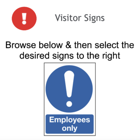 Page 27 Visitor Signs Adhesive