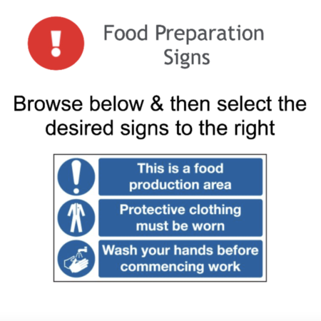 Page 28 Food Preparation Signs Adhesive