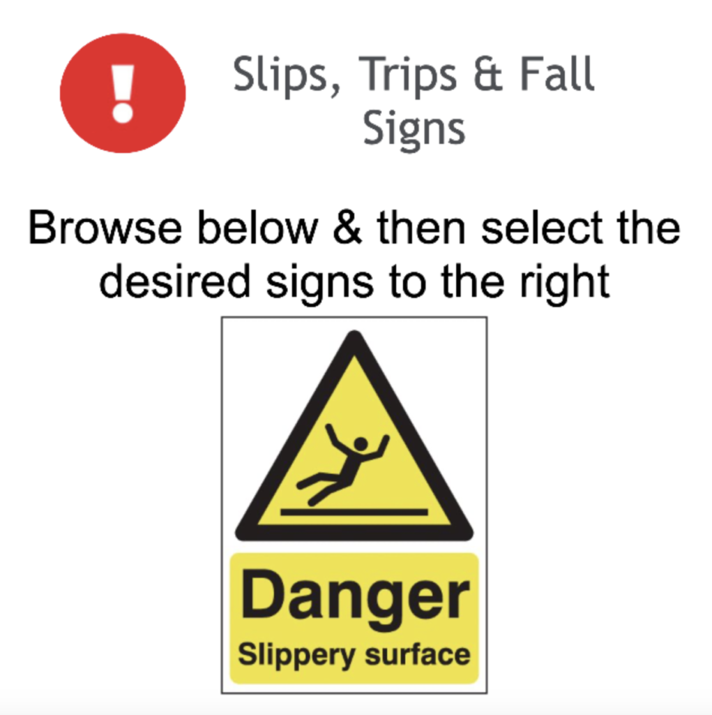 Page 33 Slips, Trips & Fall Signs Adhesive