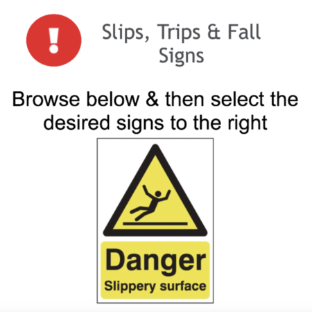 Page 33 Slips, Trips & Fall Signs Adhesive