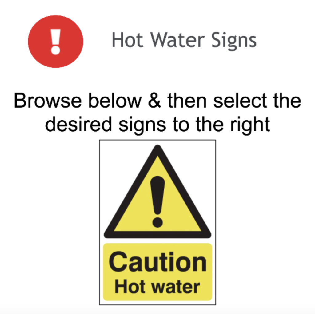 Page 36 Hot Water Signs Adhesive