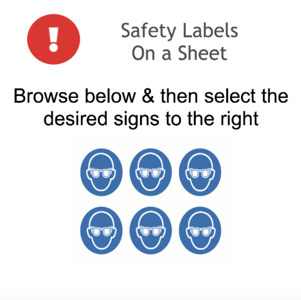 Page 52 Safety Labels on a Sheet
