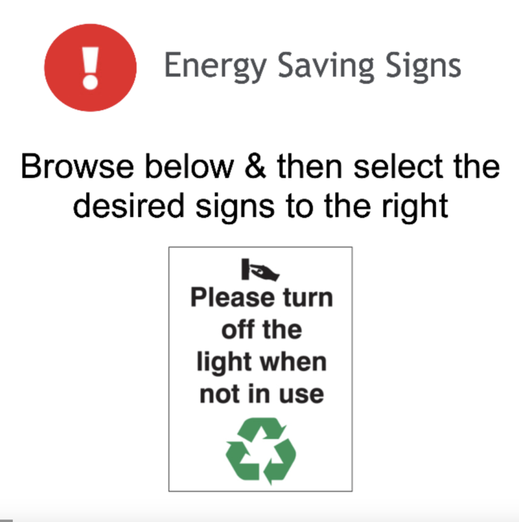 Page 73 Energy Saving Signs Adhesive