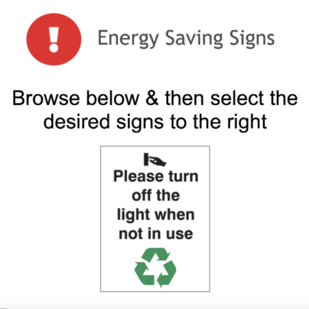 Page 73 Energy Saving Signs Adhesive