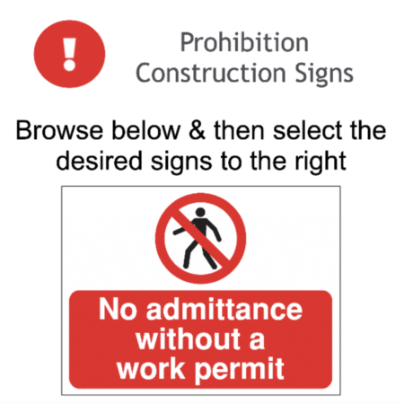 Page 104 Prohibition Construction Signs