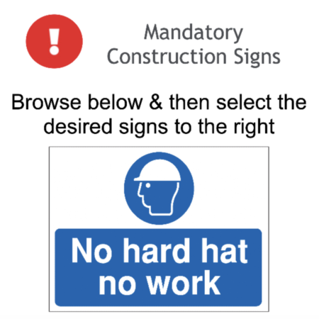 Page 105 Mandatory Construction Signs