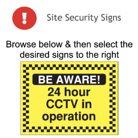 Page 107 Site Security Signs