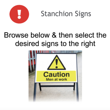 Page 108 Stanchion Signs