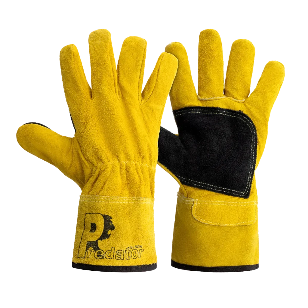 PRED4-GLOVE  Top quality gold split leather glove