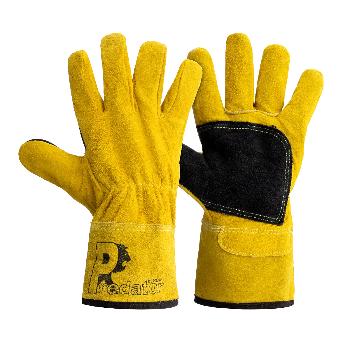 PRED4-GLOVE Top quality gold split leather glove