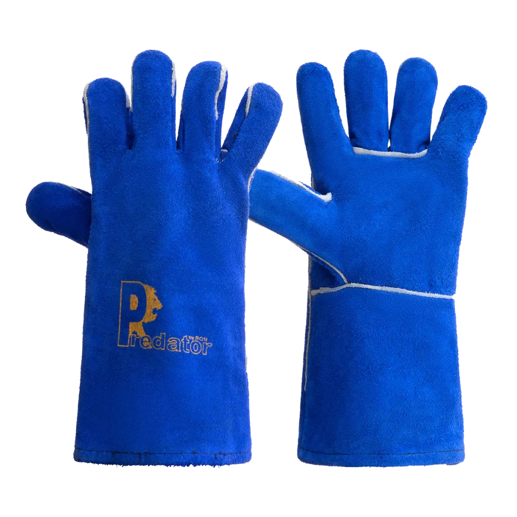 RSW1C-BLUE  High quality blue split leather gauntlet
