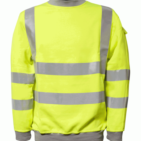 INHERENT FR ARC SWEATSHIRT IN HI VIS YELLOW, EN ISO 11612:2015 (A1 A2 B1 C1), EN ISO 11611:2015 (A1 A2 Class 1)