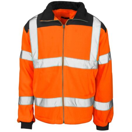 37881 Supertouch Hi Vis Yellow Rain Patch Fleece Jacket Orange